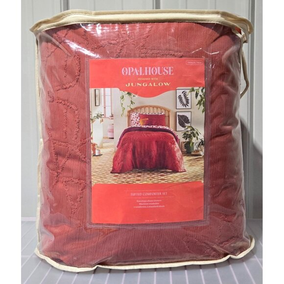 Opalhouse Twin or Twin XL Orange & Embroidered Sun Pattern 2 Piece Comforter Set - Picture 2 of 7